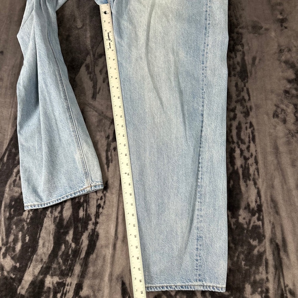 American Eagle Baggy Jeans Womens 14 Light Wash Distressed High Rise Denim - Picture 9 of 11